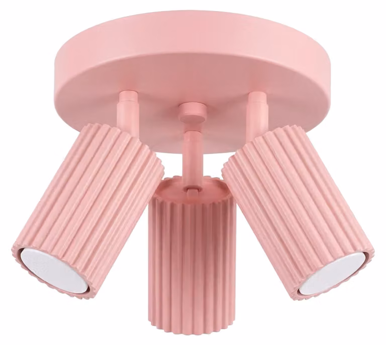 Plafoniera KARBON 3P rosa 3xGU10 10W in alluminio 18x19,5x19,5 cm Sollux Lighting