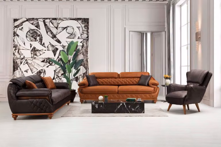 Wohnzimmer Komplett 3tlg Modern 2x Dreisitzer Sofa Couch Luxus Sessel