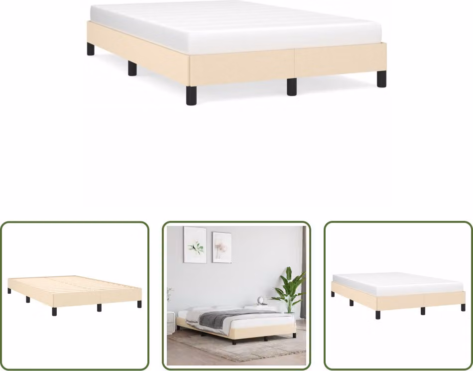 The Living Store struttura letto crema 120x190 cm in tessuto