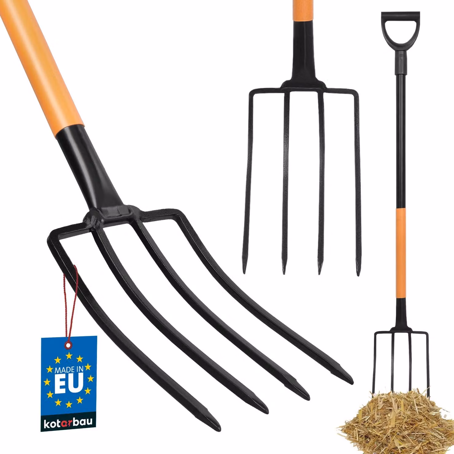 KOTARBAU® Forca per vangare con 4 rebbi Forca con manico in acciaio 130 cm Forca per letame Forca per scavare Forca per letame Forca da giardino Forca da giardino Cura del giardino Attrezzi da giardino Attrezzi da giardino