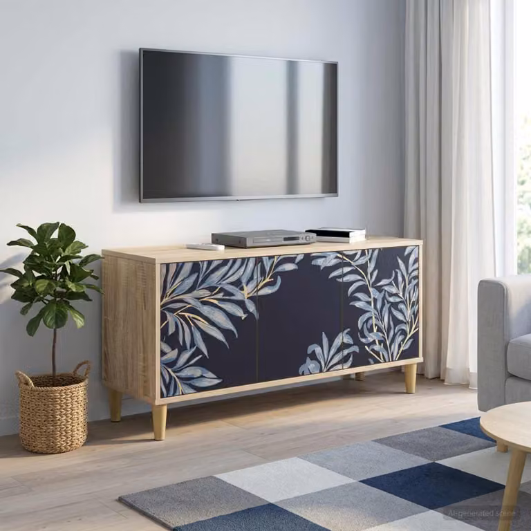 Mobile TV vidaXL DOKKUM moderno in legno Sonoma marrone L 102 x P 33 x H 50 cm
