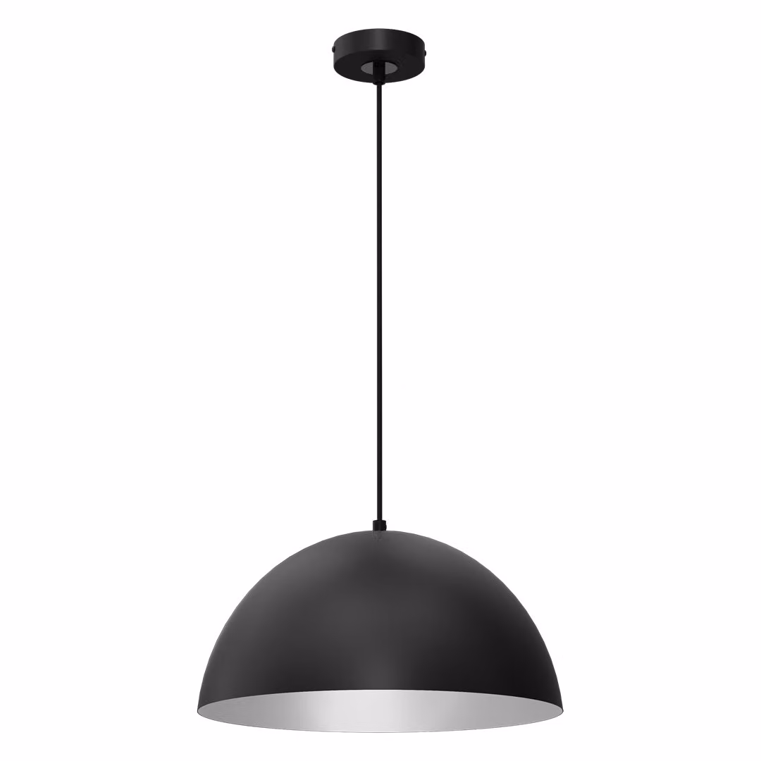 Lampada a sospensione con paralume in metallo 35 cm bianco e nero Beta 1xE27 Milagro