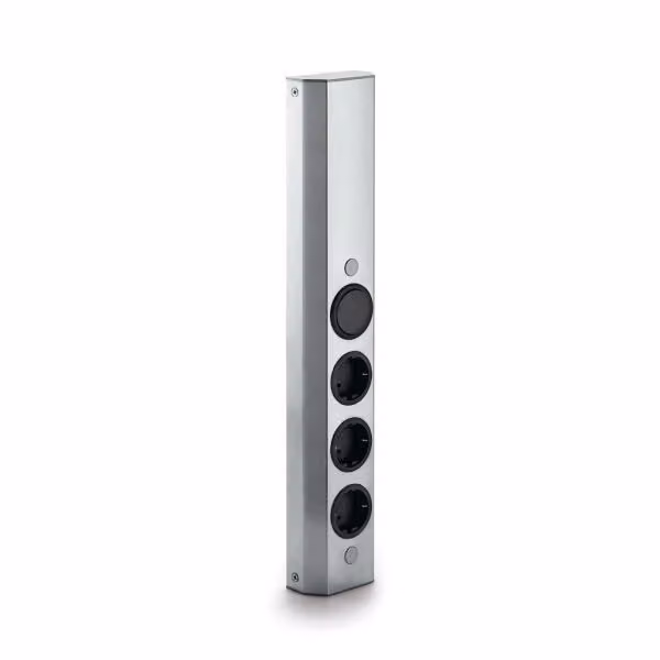 STS 3061 profilo energetico in ACCIAIO INOX con interruttore per illuminazione / presa multipla