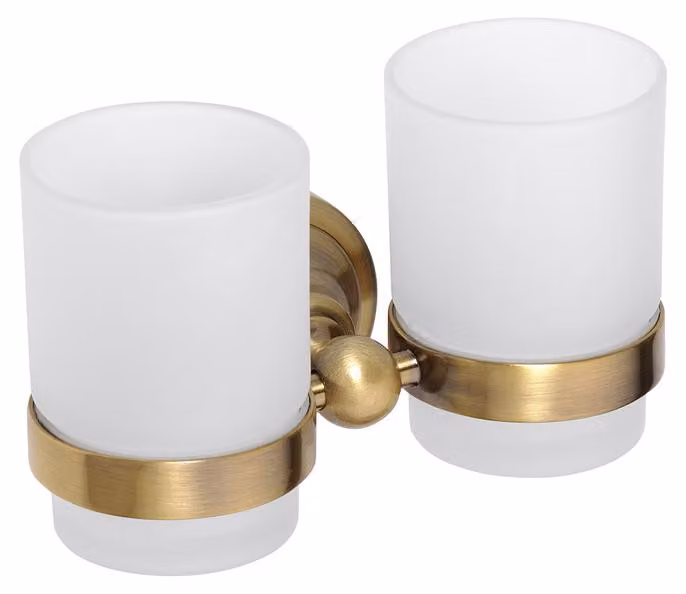 Porta spazzolini doppio Bemeta Retro in bronzo