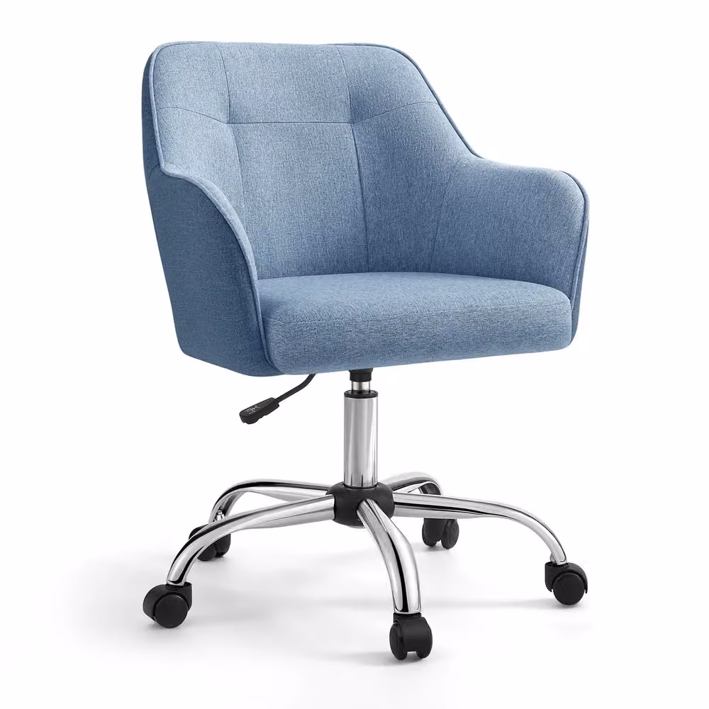 Sedia da Studio di Tessuto Cotone-lino Grigio, Blu