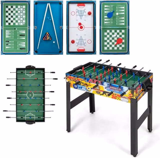 tavolo multi-gioco impilabile 105 x 106 x 90,5 cm funzione versatile atmosfera conviviale in MDF multicolore 20_0019344