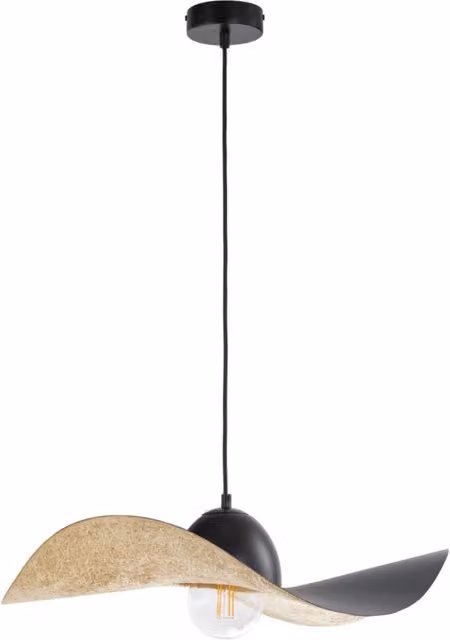 Lampada a sospensione Sigma Lighting Kapello nera e oro in metallo, Ø 55 cm, attacco E27, dimmerabile
