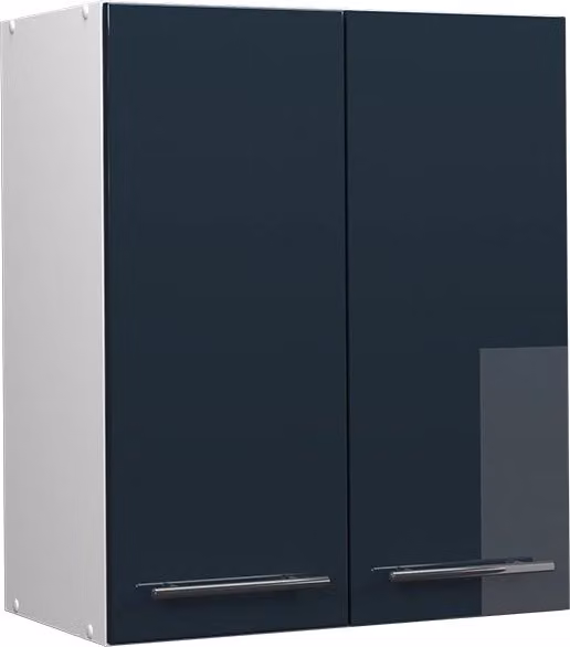 Pensile da cucina Vicco Fame-Line moderno in MDF lucido blu, bianco e grigio con ante a battente L/P/H: 60 x 34,1 x 72 cm – 1