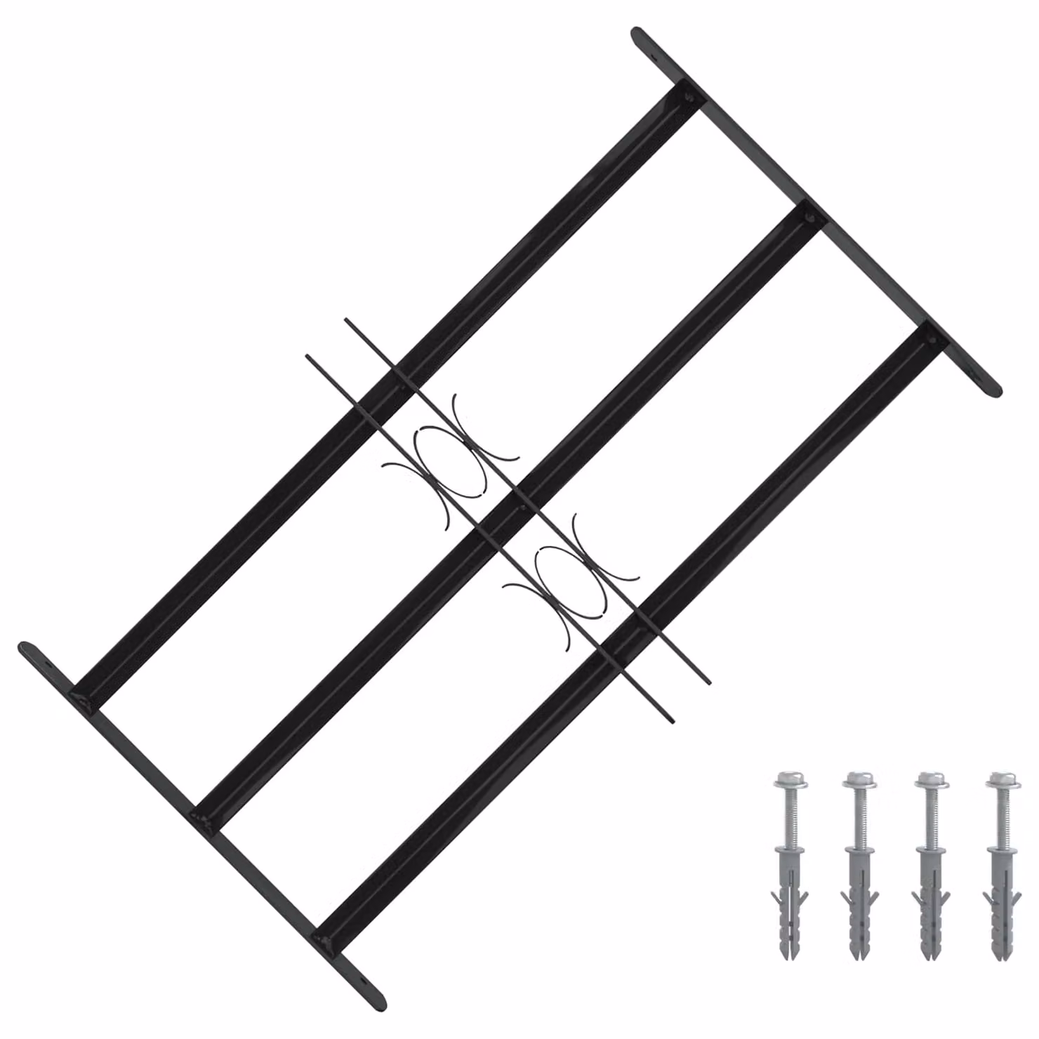 Griglia di sicurezza per finestra vidaXL in acciaio zincato nero L: 75,5 cm, H: 45 cm