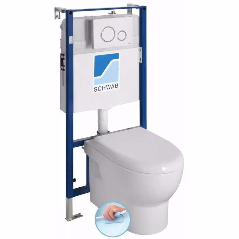 ABSOLUTE WC sospeso, senza bordo, con cassetta di scarico, bianco