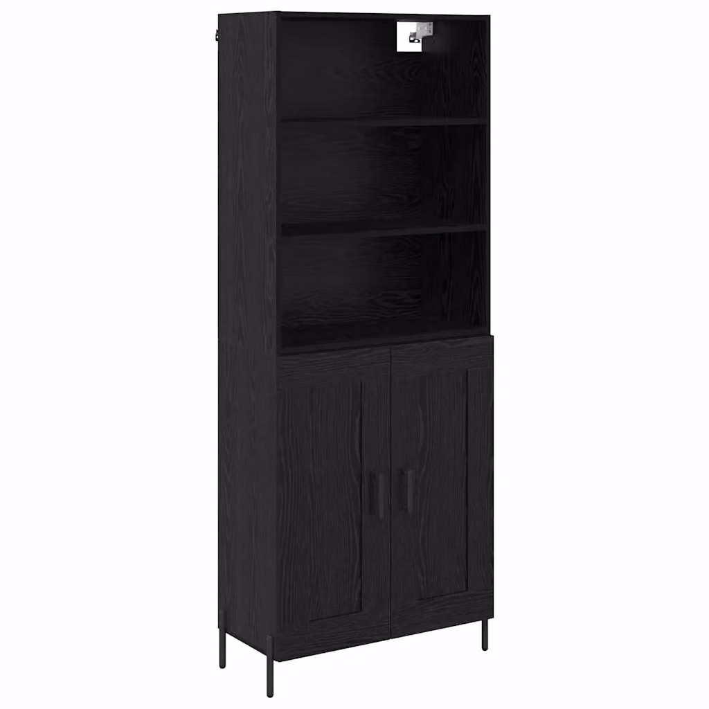 Credenza moderna vidaXL in legno e metallo nera con ante a battente L/P/H: 69,5 x 34 x 180 cm – 2