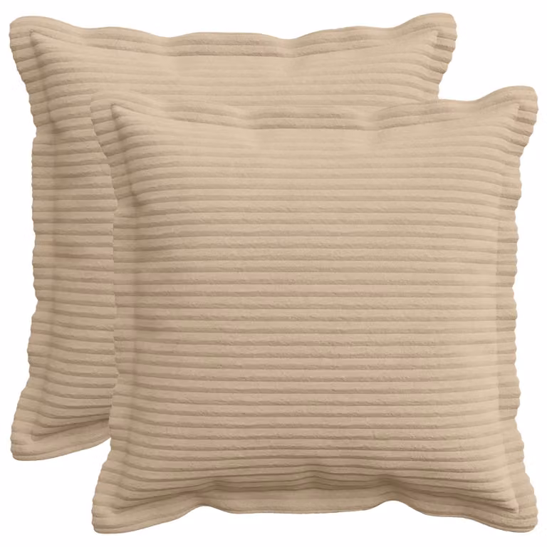 Set di 2 federe vidaXL HOUTEN in velluto a coste, colore tortora, 35 x 35 cm