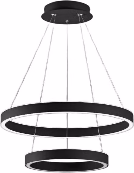 Lampada a sospensione Criseide S/2P Nero - LED integrato 60W 3000lm 3000K dimmerabile biemissione alluminio e silicone - Gealuce