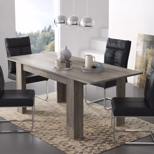 Tavolo da pranzo allungabile Marene DMORA in rovere grigio, L: 200 cm, P: 90 cm, H: 75 cm