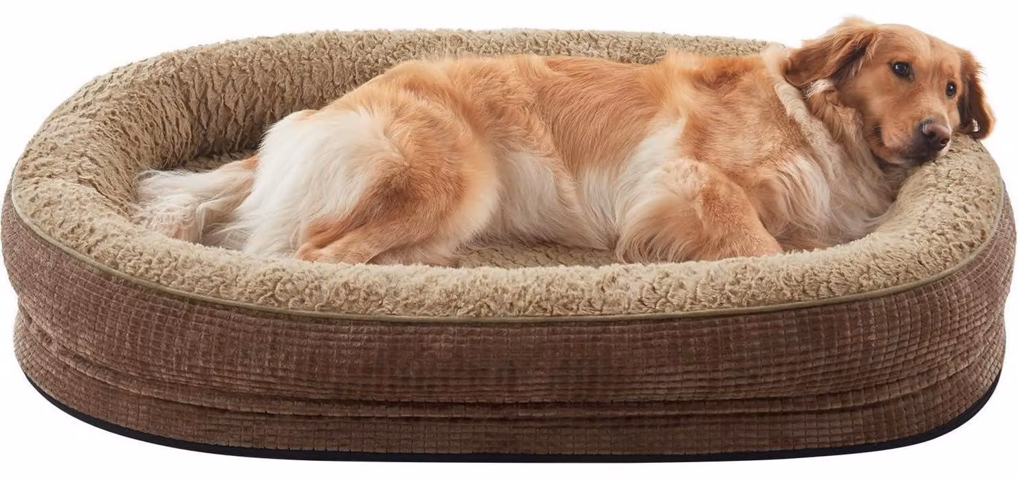 Cuccia ortopedica per cani, 107x81 cm, color marrone, con memory foam e rivestimento impermeabile