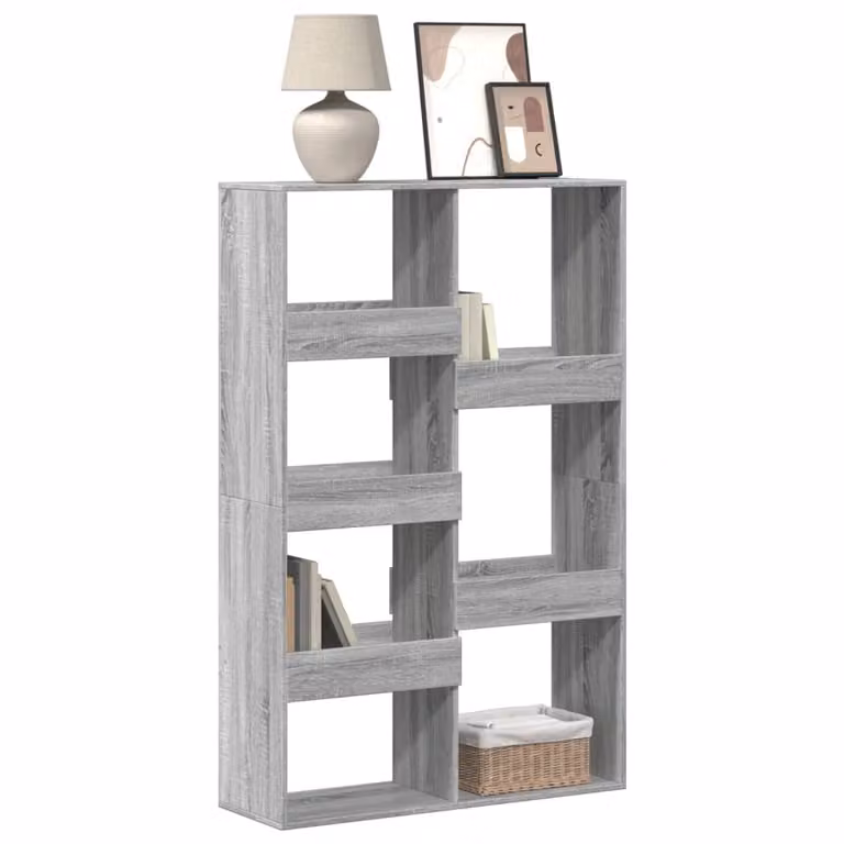 Libreria vidaXL in Legno Multistrato e MDF Grigio Sonoma, L 100 cm x P 33 cm x H 155,5 cm
