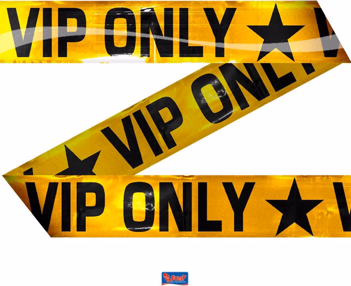 Nastro barriera VIP ONLY oro, 15 m