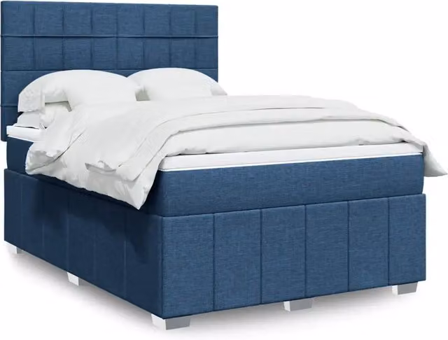 Letto Ibrido con Giroletto a Molle e Materasso Blu e Bianco vidaXL L/P: 140 x 200 cm – 1