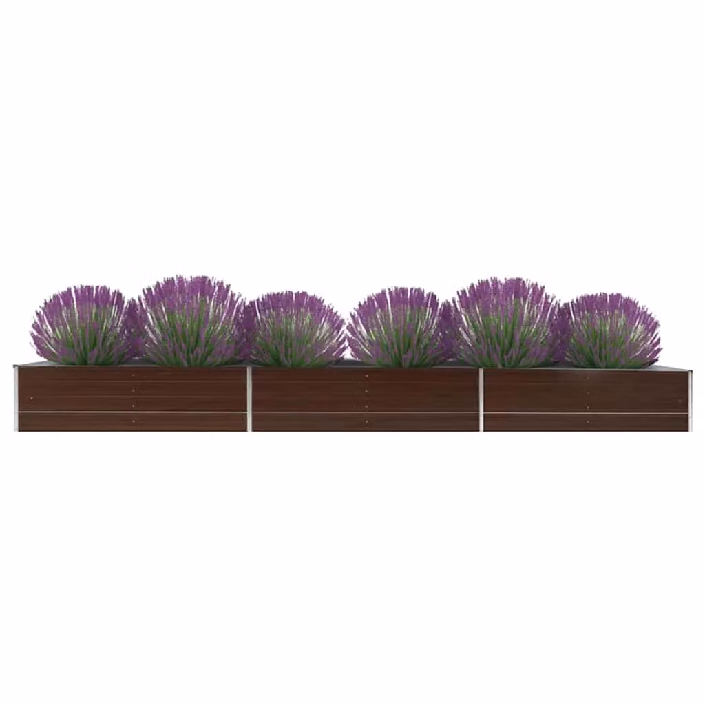 Letto rialzato da giardino vidaXL in acciaio zincato marrone L: 480 cm, P: 80 cm, H: 45 cm