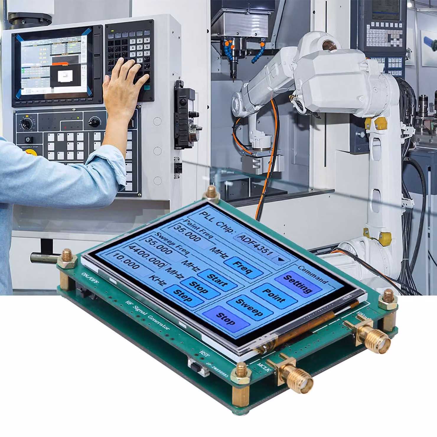 Generatore di segnali ADF4351, da 35 MHz a 4,4 GHz, con touchscreen, controllabile tramite PC