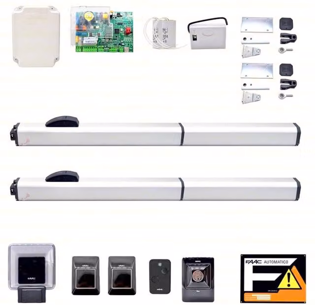 Kit Automazione per Cancello Battente FAAC 400 SB 230V per 2 Ante fino a 4 Metri, Colore Silver, Codice 104206