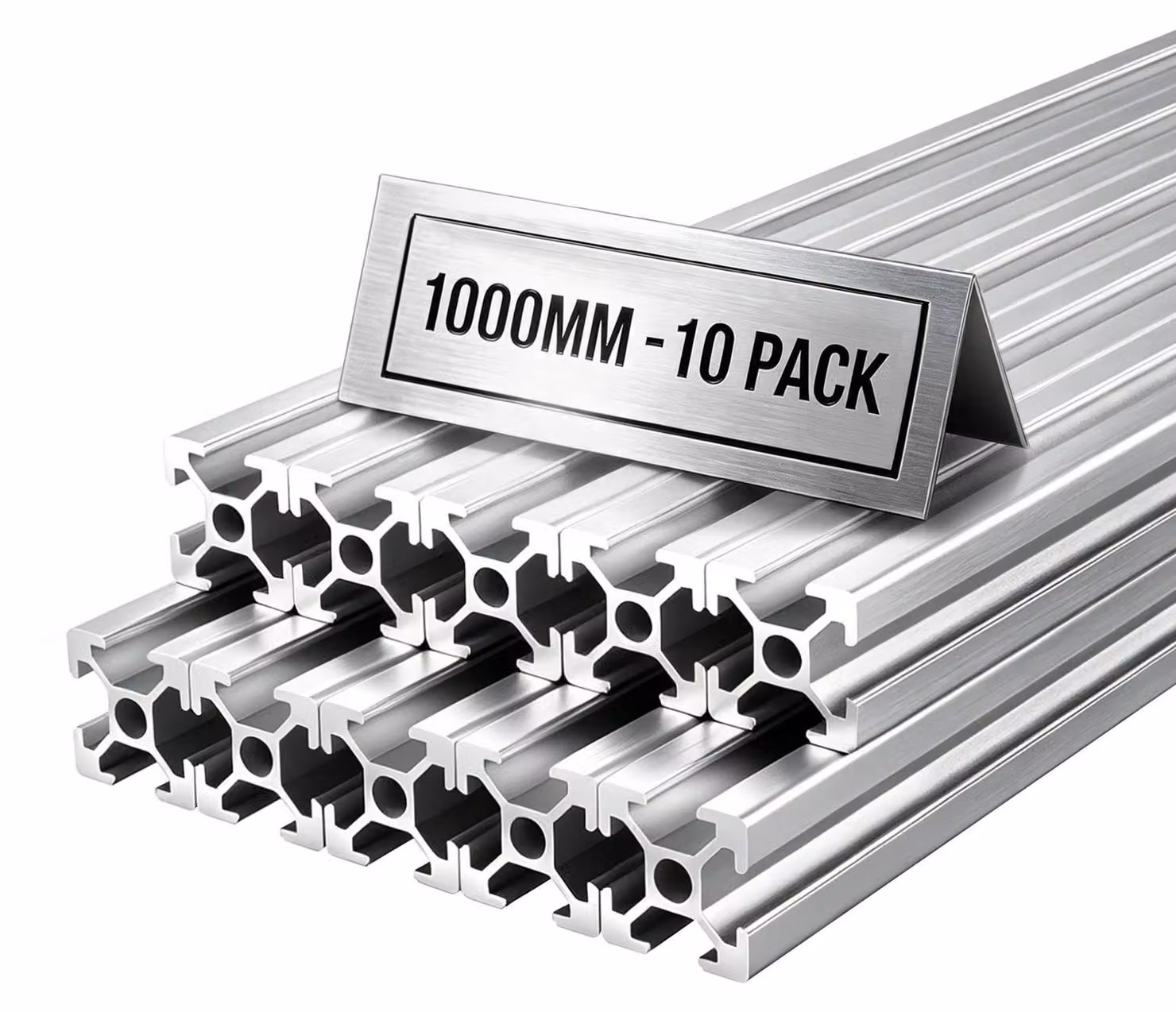 10 profili estrusi in alluminio 2020, lunghezza 1000 mm (39,37 pollici), con fessura a T, standard europeo, anodizzati, per guide lineari, realizzati in alluminio estruso ad alta resistenza, adatti per componenti di stampanti 3D e banchi da lavoro CNC fai