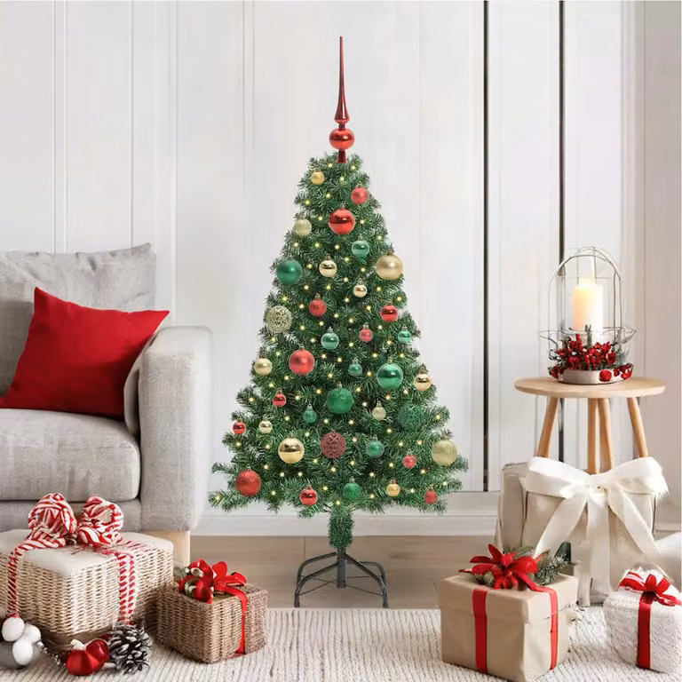 Albero di Natale artificiale vidaXL verde con 150 LED luce bianca calda, Altezza: 120 cm