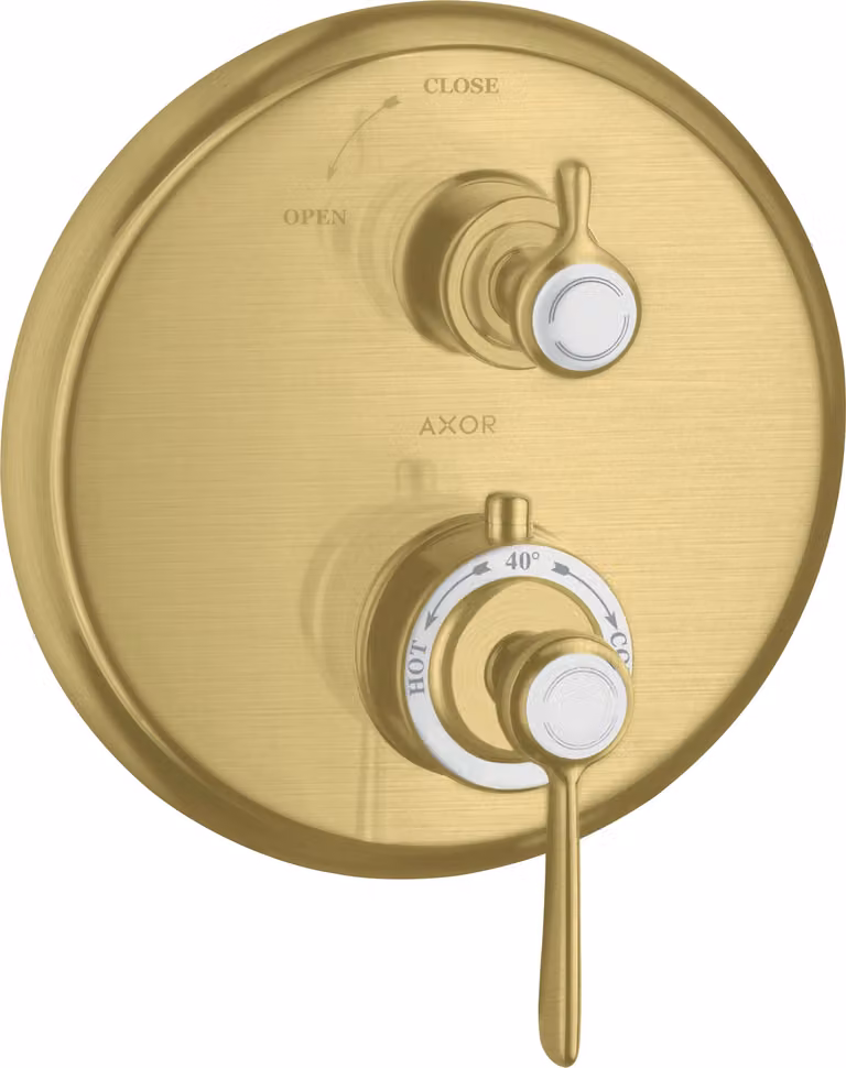 hansgrohe AXOR Thermostat Montreux encastré avec robinet d'arrêt, béqu'ille, 1 consommateur, 16801950, 16801950