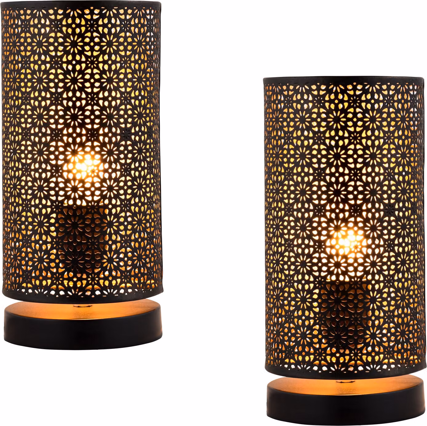 set di 2 moderne lampade da tavolo decorative Lampada da comodino Lampada Tuza Nero