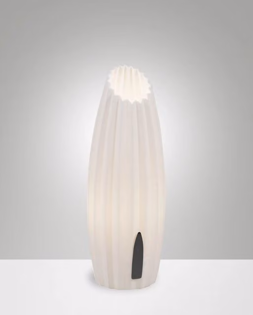 Lampada da Tavolo Fabas Nadine in Metallo e Plastica, Luce LED Bianco Caldo 10W G9, Regolazione al Tocco, IP20, H30 cm - Design Moderno e Organico