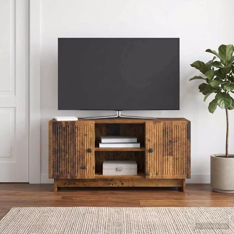 Mobile TV vidaXL in stile vintage color marrone con struttura in legno e metallo L/P/H: 102 x 34,5 x 50 cm