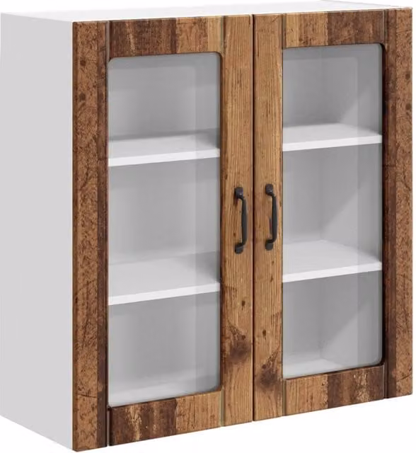 Pensile da cucina e soggiorno DESIGN IN LUCCA in legno e vetro marrone L 80 x P 31 x H 80 cm