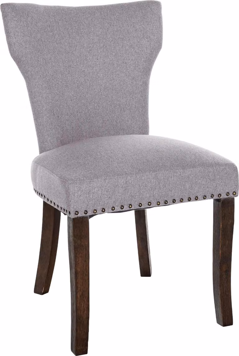 Sedia da pranzo CLP Zadar, rivestimento in tessuto grigio, struttura color antracite scuro