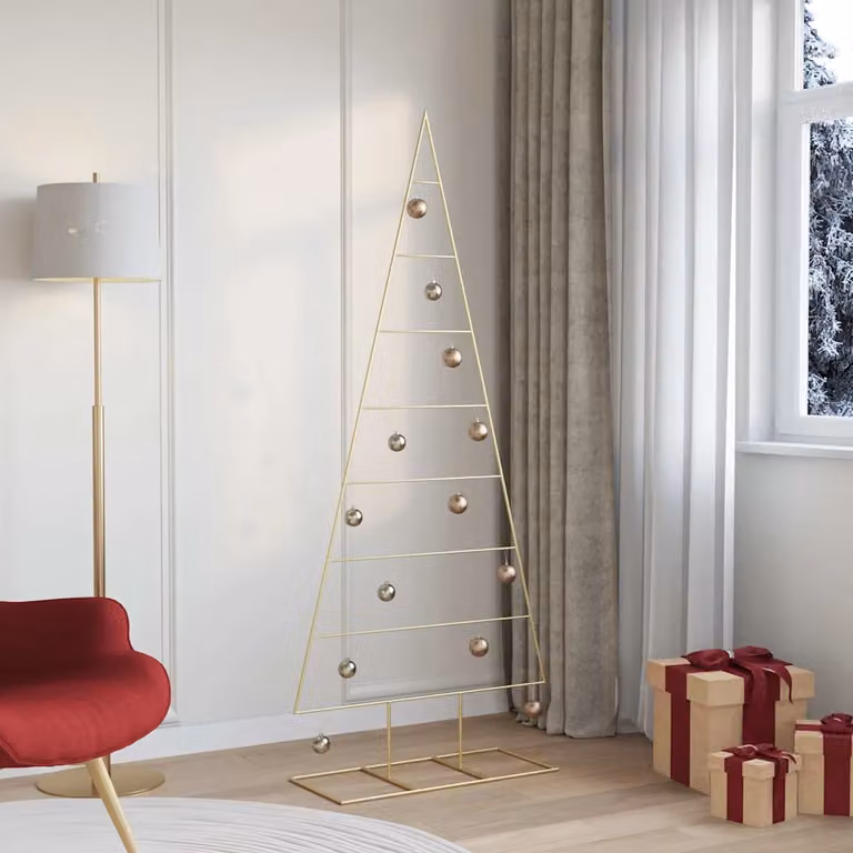 Albero di Natale moderno in metallo oro vidaXL, Altezza: 181 cm