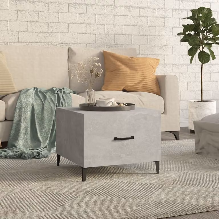 Maison Exclusive - Tavolino con gambe in metallo grigio cemento 50x50x40 cm