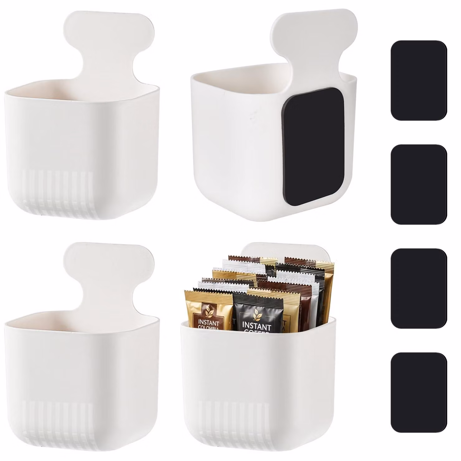 Set di 4 contenitori magnetici per l'organizzazione della cucina