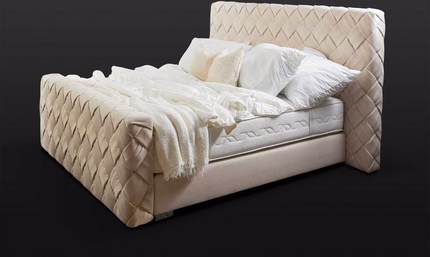 Luxus Schlafzimmer Möbel Betten Modern Bettrahmen 160x200 cm Design Kopfteil