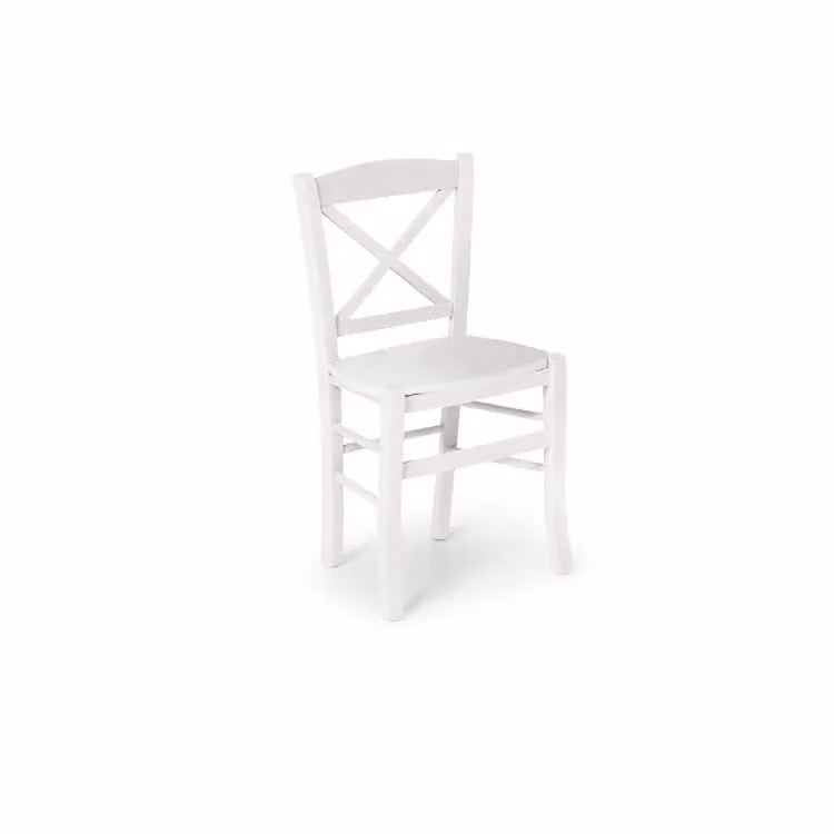Set di 2 sedie TIBURTINA in legno massello bianco