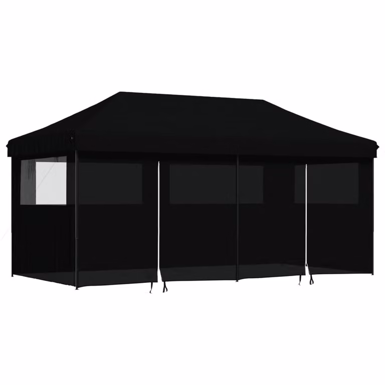 Tendone per Feste Pieghevole Pop-Up con 4 Pareti Nero