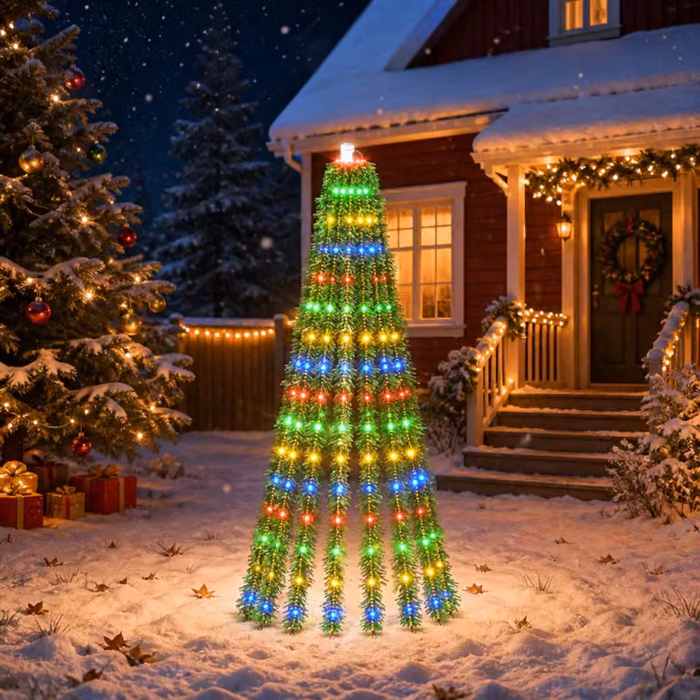 vidaXL Albero di Natale LED 150 cm 240 LED Multicolore Acciaio Verde