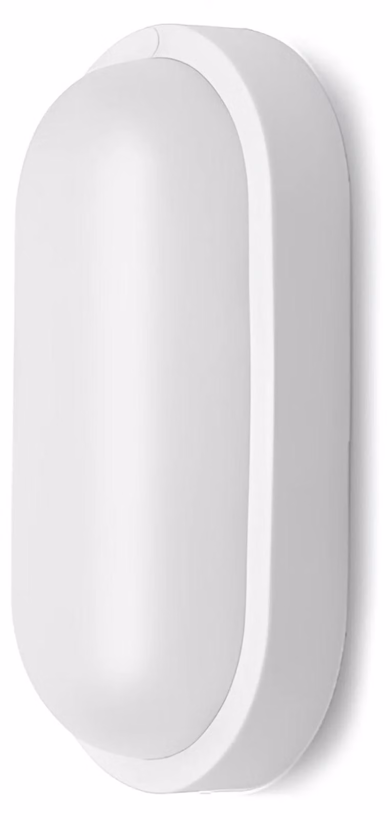 Braytron LED 18W Lampada da parete e soffitto ovale per ambienti umidi, bianca, per esterni e garage, 3000K / IP54