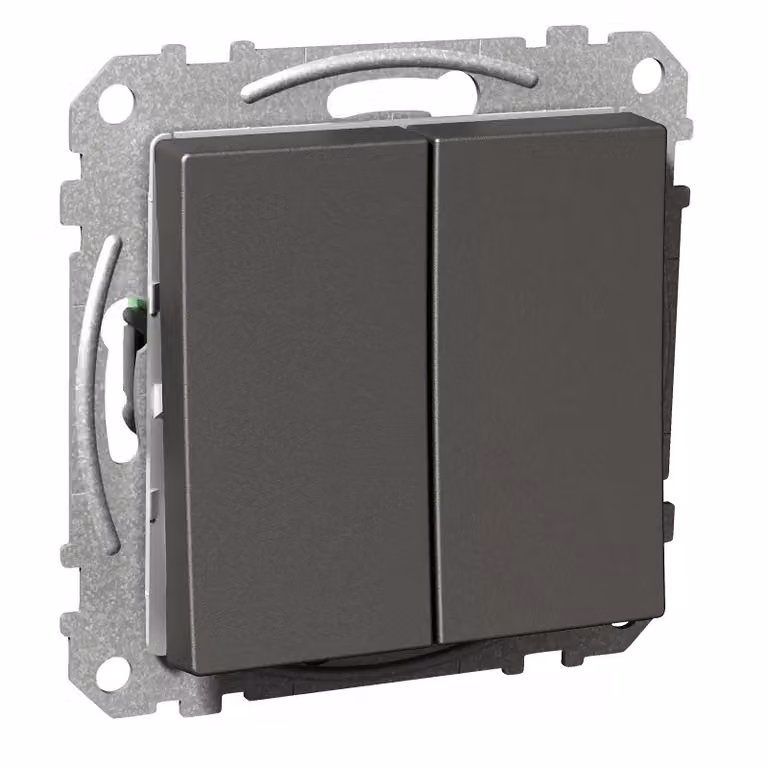 Interruttore seriale Elso 16 A con morsetto a innesto e pulsante a bilanciere Exxact antracite WDE003116