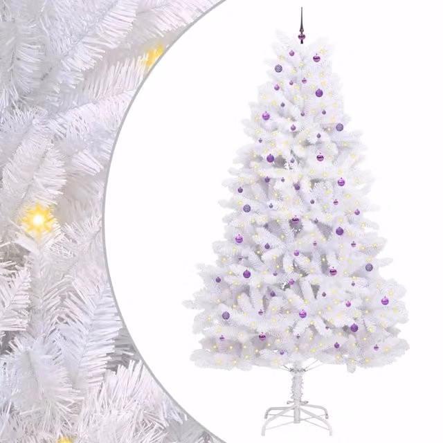 Albero di Natale Artificiale-Albero Natalizio con Rami Pieghevoli Bianco 300 cm 913318