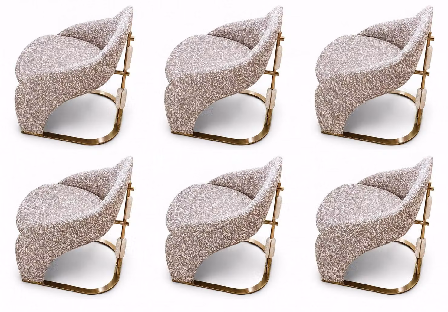 6 sedie, stile moderno, confortevoli, ideali per la sala da pranzo, colore beige. Sedia da pranzo