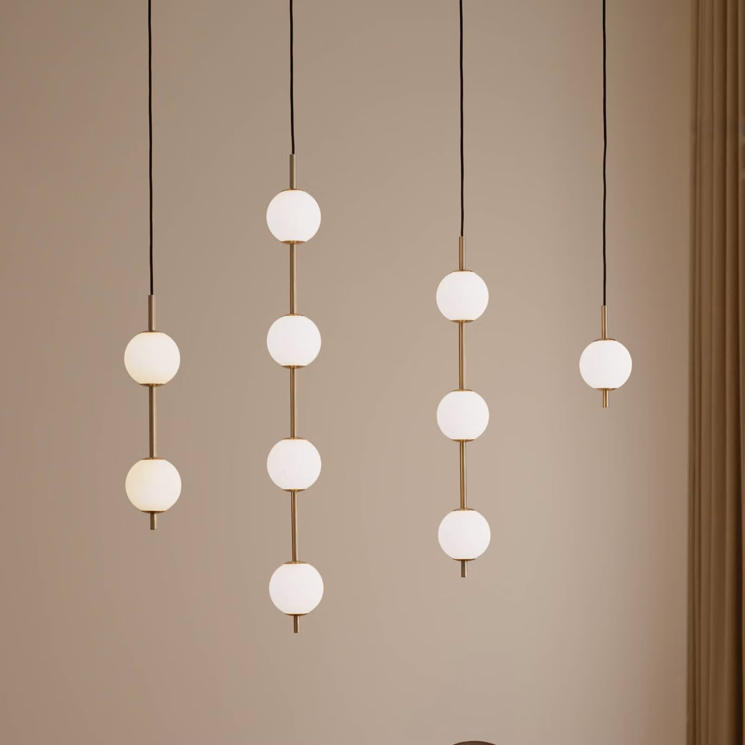 UMAGE Lampada a sospensione Audrey, dimmerabile, Ottone / Oro, Soggiorno / Sala da pranzo, Metallo, Design, Lampada a sospensione