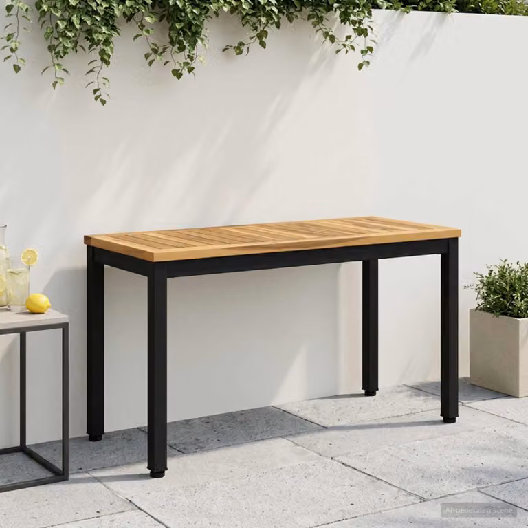 Panchina da giardino vidaXL in legno di acacia massello, L 80,5 x P 35 x H 45 cm
