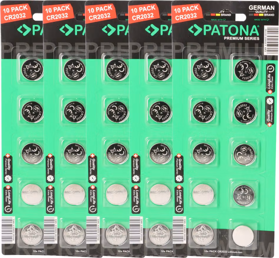 PATONA Premium 50x batterie CR2032 (5x10) al litio 3V