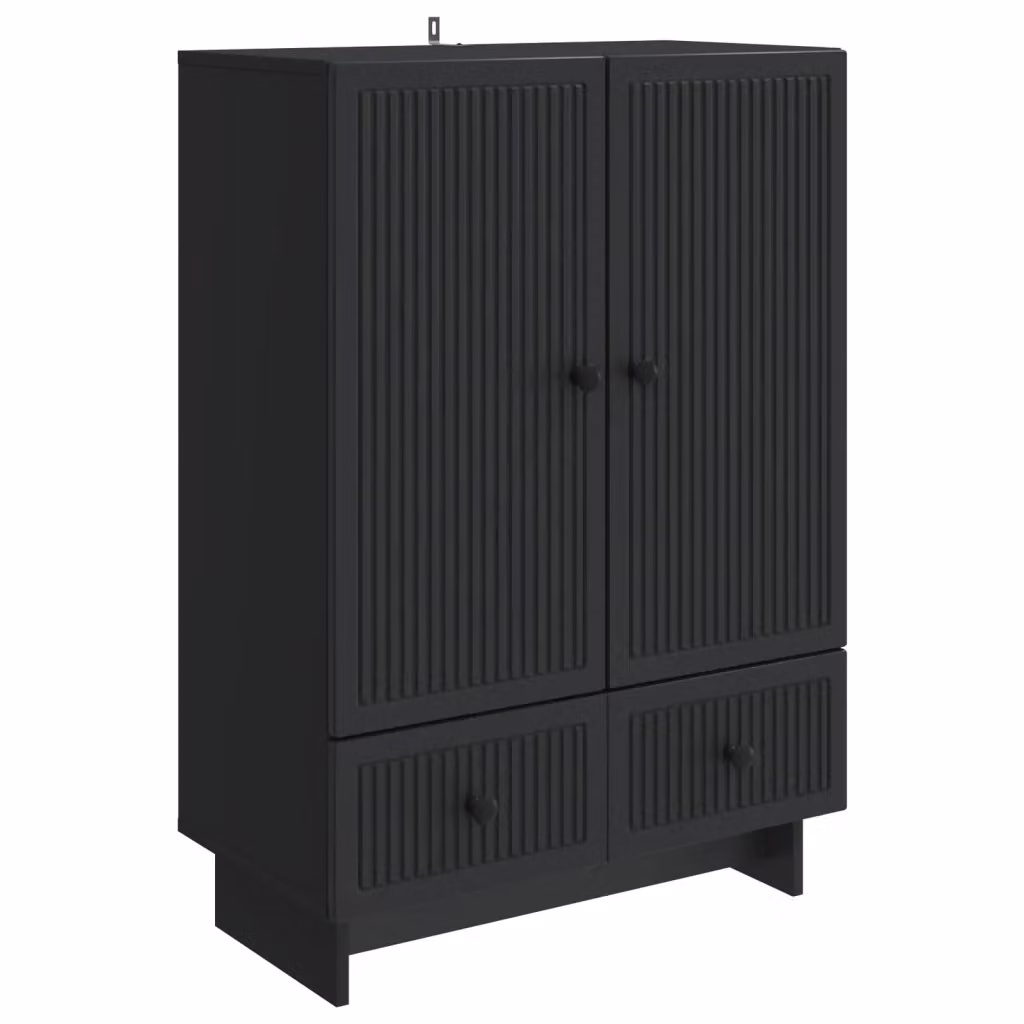 Credenza nera vidaXL in legno MDF per soggiorno e sala da pranzo L/P/H: 66 x 34,5 x 95 cm – 2