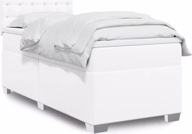 Maison Exclusive - Giroletto a Molle con Materasso Bianco 100x200 cm in Pelle finta