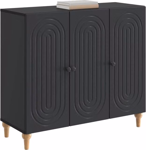 Credenza moderna Design In in legno MDF nero opaco L: 89 cm, P: 34,5 cm, H: 80 cm